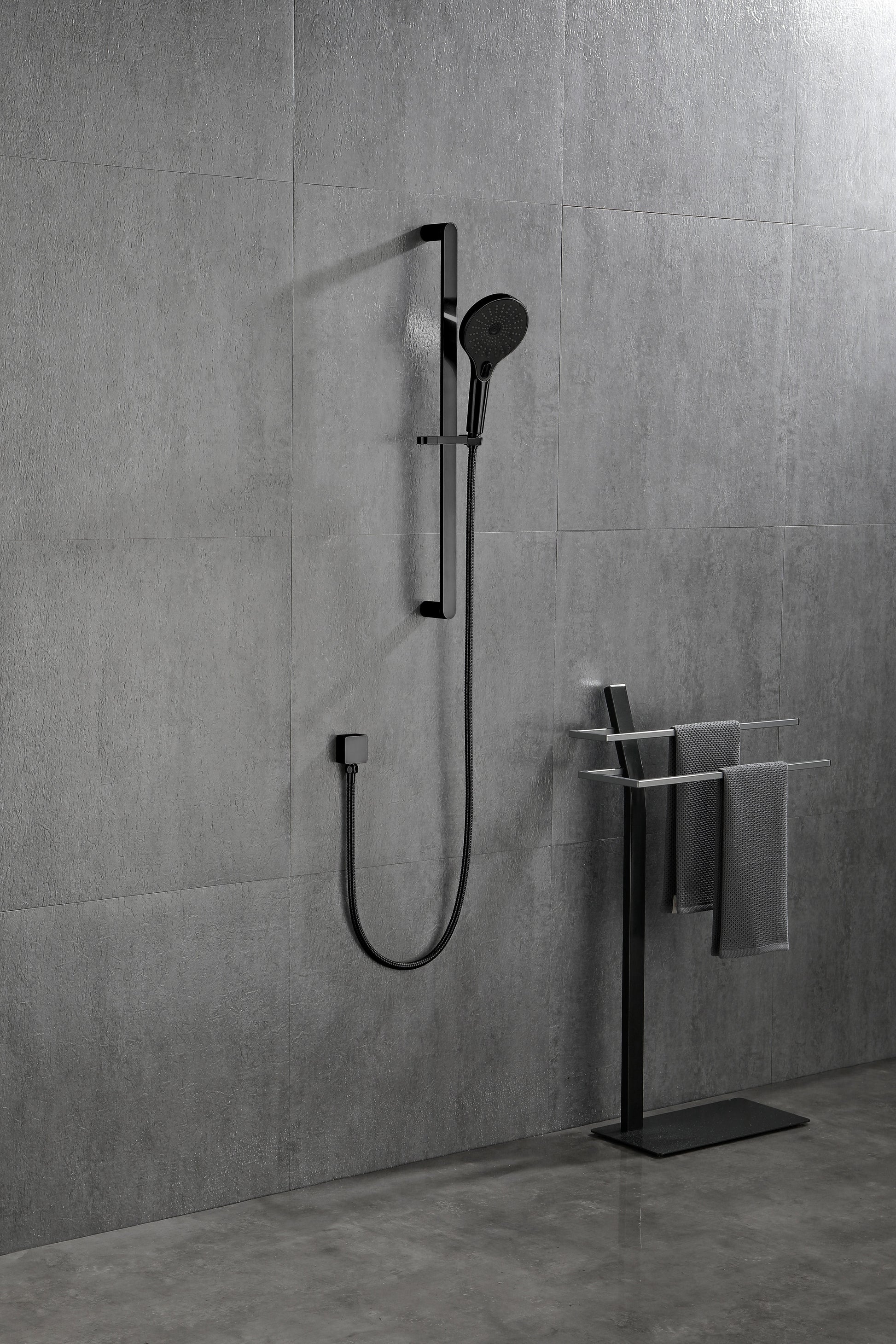 Handheld Shower With 28 Inch Slide Bar And 59 Inch Hose Matte Black Stainless Steel