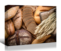 Framed Canvas Wall Art Decor Bread Painting, Still Life Bread Painting Decoration For Restrant, Kitchen, Dining Room, Office Living Room, Bedroom Decor Ready To Hang Rectangle Framed Multicolor Oversized 41In Canvas Food&Beverage