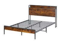 Bed Frame With Charging Station Full Size, Rustic Brown, 83.1'' L X 56.1'' W X 39'' H Full Rustic Brown Particle Board