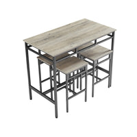 Bar Table Set 5Pc Dinging Table Set With High Stools, Structural Strengthening, Industrial Style. Grey, 43.31'' L X 23.62'' W X 35.43'' H. Grey Particle Board