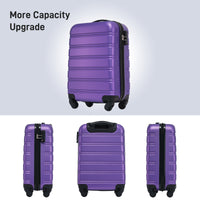 Hardshell Luggage Sets 20Inches Bag Spinner Suitcase With Tsa Lock Lightweight Purple Abs