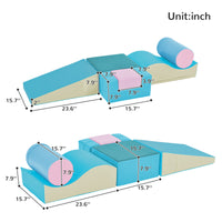 Colorful Soft Climb And Crawl Foam Playset 6 In 1, Soft Play Equipment Climb And Crawl Playground For Kids,Kids Crawling And Climbing Indoor Active Play Structure Colorful Foam