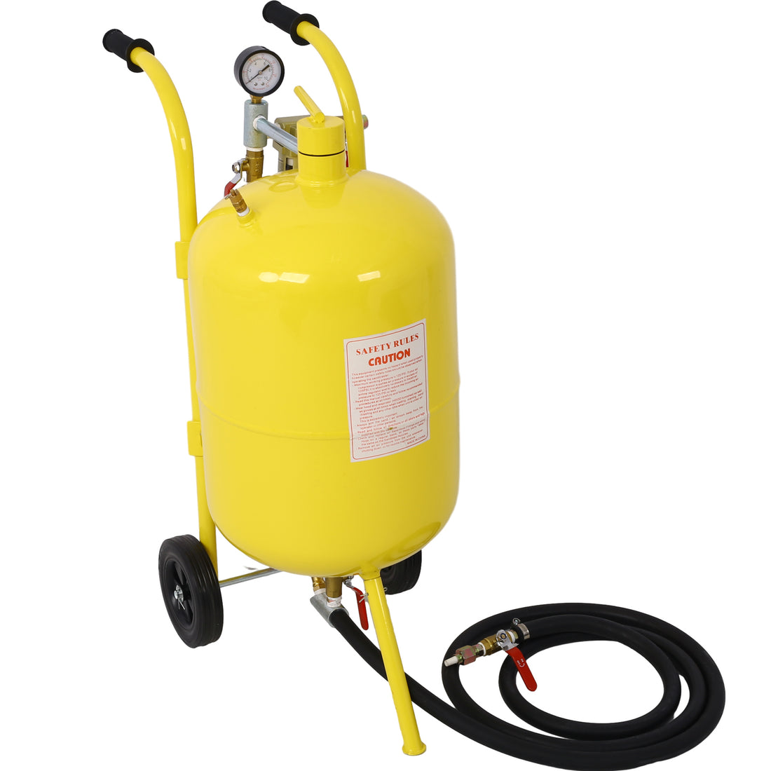 10Gal Pot Sandblaster, 125 Psi Pressure Sand Blasting Complete Kit For Paint, Stain, Rust Removal And Special Surface Treatment Of Material Yellow Steel