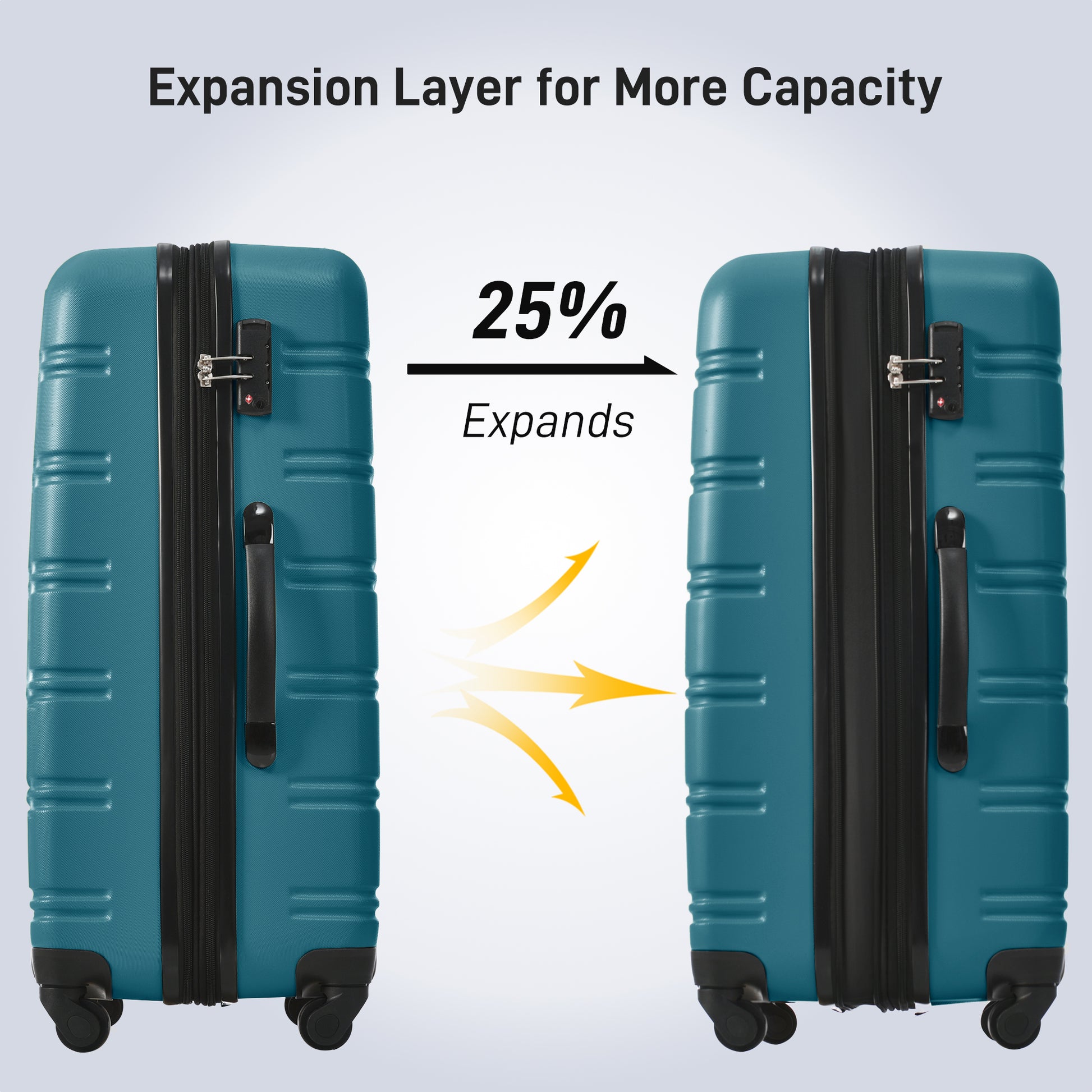 Hardshell Luggage Sets 4 Pcs Bag Spinner Suitcase With Tsa Lock Lightweight 16" 20" 24" 28" Luggages Blue Abs