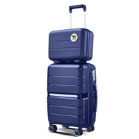 Luggage Sets 4 Piece 14 20 24 28 Pp Lightweight & Durable Expandable Suitcase Navy Blue Polypropylene