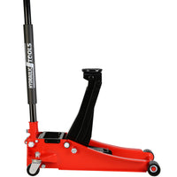 Hydraulic Low Profile And Steel Racing Floor Jack With Dual Piston Quick Lift Pump,3 Ton 6600 Lb Capacity, Lifting Range 3.3" 18.5" Black Red Steel