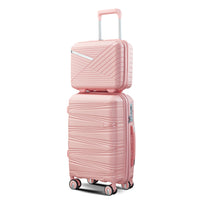 Luggage 4 Piece Sets 14 20 24 28 , Hard Shell Lightweight Tsa Lock Carry On Expandable Suitcase With Spinner Wheels Travel Set For Men Women Pink Polypropylene