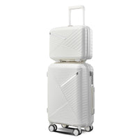 Luggage Sets 4 Piece 14 20 24 28 , Expandable Lightweight Suitcase With 4 Double 360 Degrees Mute Spinner Wheels Pp Materials Durable Tsa Lock Travel Luggage White Polypropylene