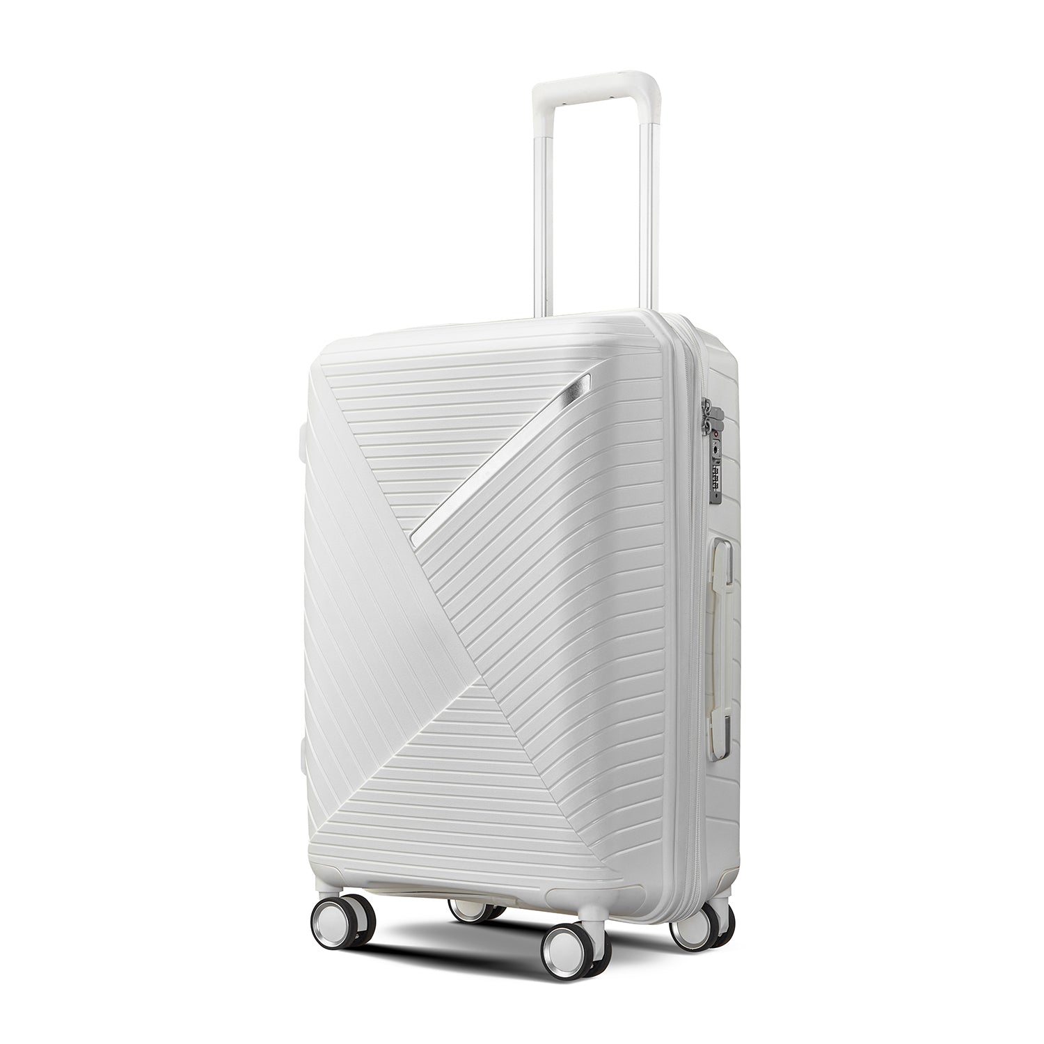 Luggage Sets 4 Piece 14 20 24 28 , Expandable Lightweight Suitcase With 4 Double 360 Degrees Mute Spinner Wheels Pp Materials Durable Tsa Lock Travel Luggage White Polypropylene