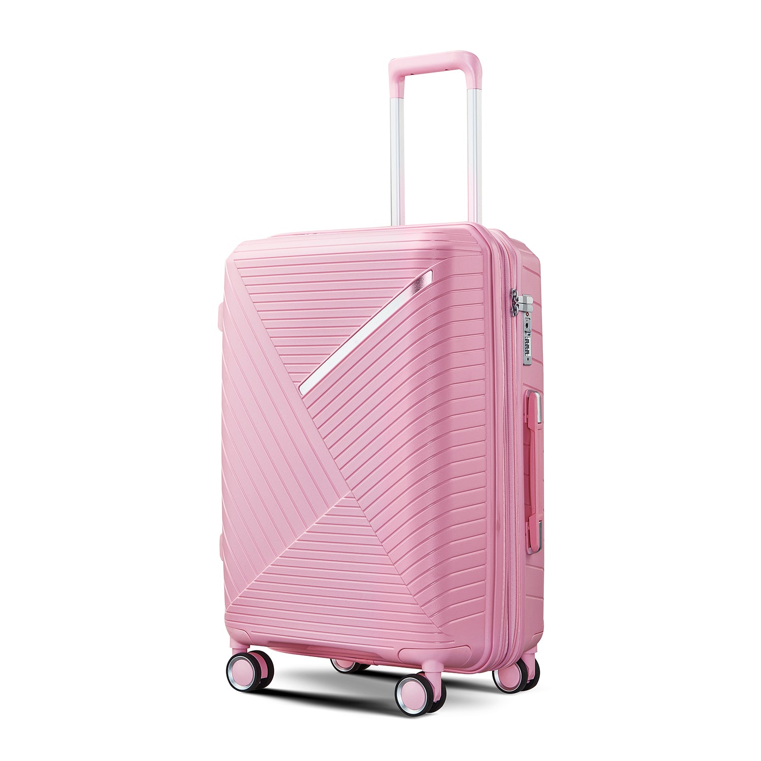 Luggage Sets 4 Piece 14 20 24 28 , Expandable Lightweight Suitcase With 4 Double 360 Degrees Mute Spinner Wheels Pp Materials Durable Tsa Lock Travel Luggage Pink Polypropylene