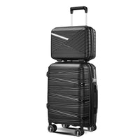 Luggage 4 Piece Sets 14 20 24 28 , Hard Shell Lightweight Tsa Lock Carry On Expandable Suitcase With Spinner Wheels Travel Set For Men Women Black Polypropylene