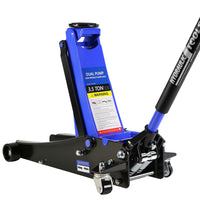 Floor Jack, 3.5 Ton Low Profile Floor Jack, Heavy Duty Steel Racing Floor Jack With Dual Piston Quick Lift Pump, Floor Jack Lifting Range 4" 21" Black Blue Steel