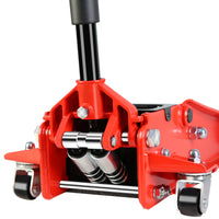 Floor Jack, 4 Ton Low Profile Floor Jack, Heavy Duty Steel Racing Floor Jack With Dual Piston Quick Lift Pump, Floor Jack Lifting Range 4" 21" Black Red Steel