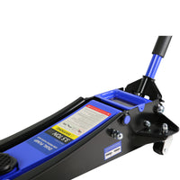 Floor Jack, 3.5 Ton Low Profile Floor Jack, Heavy Duty Steel Racing Floor Jack With Dual Piston Quick Lift Pump, Floor Jack Lifting Range 4" 21" Black Blue Steel