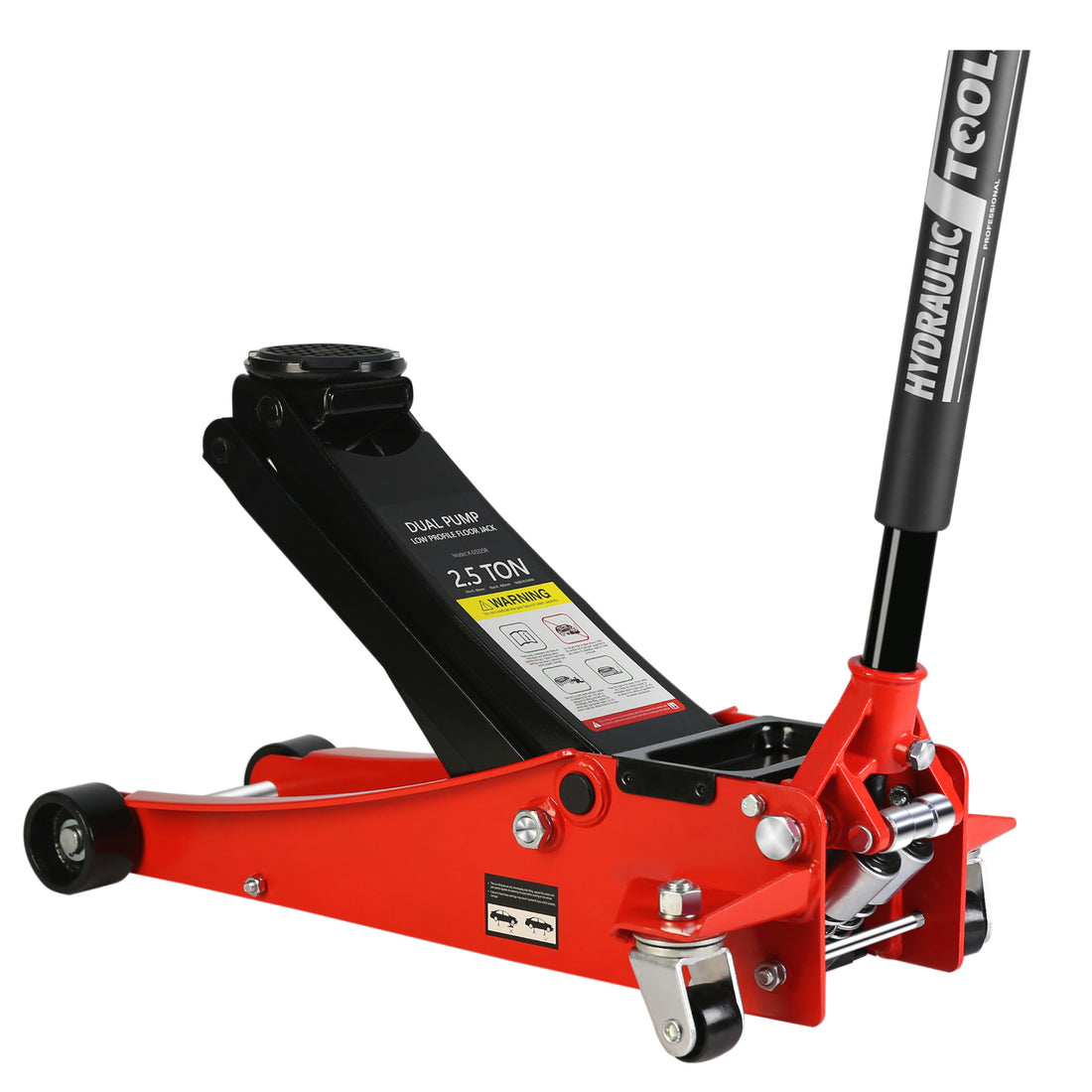 2.5 Ton Low Profile Floor Jack,Steel Racing Floor Jack With Dual Pistonsquick Lift Pump,Hydraulic Floor Jack Lifting Range 3.5" 19.5" Black Red Steel