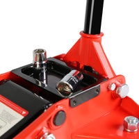 2.5 Ton Low Profile Floor Jack,Steel Racing Floor Jack With Dual Pistonsquick Lift Pump,Hydraulic Floor Jack Lifting Range 3.5" 19.5" Black Red Steel