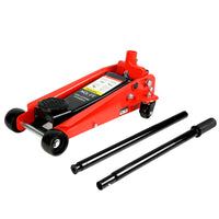 Hydraulic Trolley Low Profile And Steel Racing Floor Jack With Piston Quick Lift Pump,3Ton 6,000 Lb Capacity, Lifting Range 5.1" 20" Black Red Steel