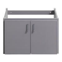 24' Metal Wall Mounted Bathroom Vanity With White Sink,Two Metal Soft Close Cabinet Doors, Metal,Excluding Faucets,Grey Grey Aluminum