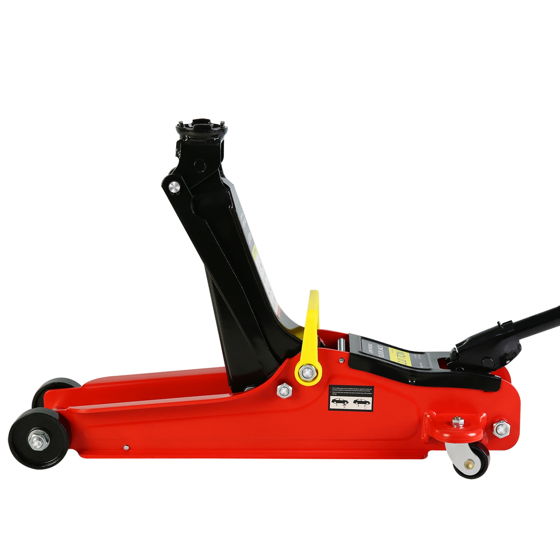 Floor Jack, 2 Ton Low Profile Floor Jack, Heav Yduty Steel Racing Floor Jack With Single Piston Quicklift Pump, Floor Jack Lifting Range 3.3" 15.2" Black Red Steel