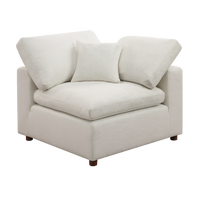 Modern Modular Sectional Sofa Set, Self Customization Design Sofa, White White Linen