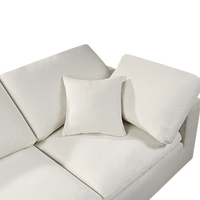 Modern Modular Sectional Sofa Set, Self Customization Design Sofa, White White Linen