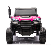 24V 2 Seater Utv Xxl Ride On Truck With Dump Bed For Kid,Ride On 4Wd Utv With 6 Wheels,Foam Tires, Suitable For Off Roading,Remote Control,Three Point Safety Harness Rose Red Polypropylene