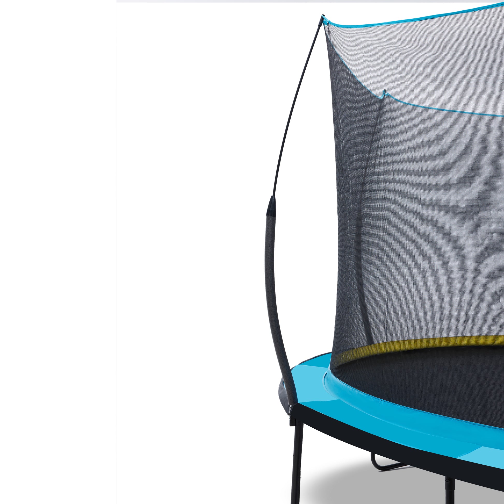 Yc 12Ft Recreational Trampolines With Enclosure For Kids And Adults With Patented Fiberglass Poles Pumpkin Blue Blue Steel