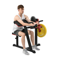 Bicep Tricep Curl Machine With Adjustable Seat, Bicep Curls And Tricep Extension Machine Home Gym Indoor Fitness Black Red Durable Gym Gym Metal