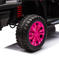 24V 2 Seater Utv Xxl Ride On Truck With Dump Bed For Kid,Ride On 4Wd Utv With 6 Wheels,Foam Tires, Suitable For Off Roading,Remote Control,Three Point Safety Harness Rose Red Polypropylene