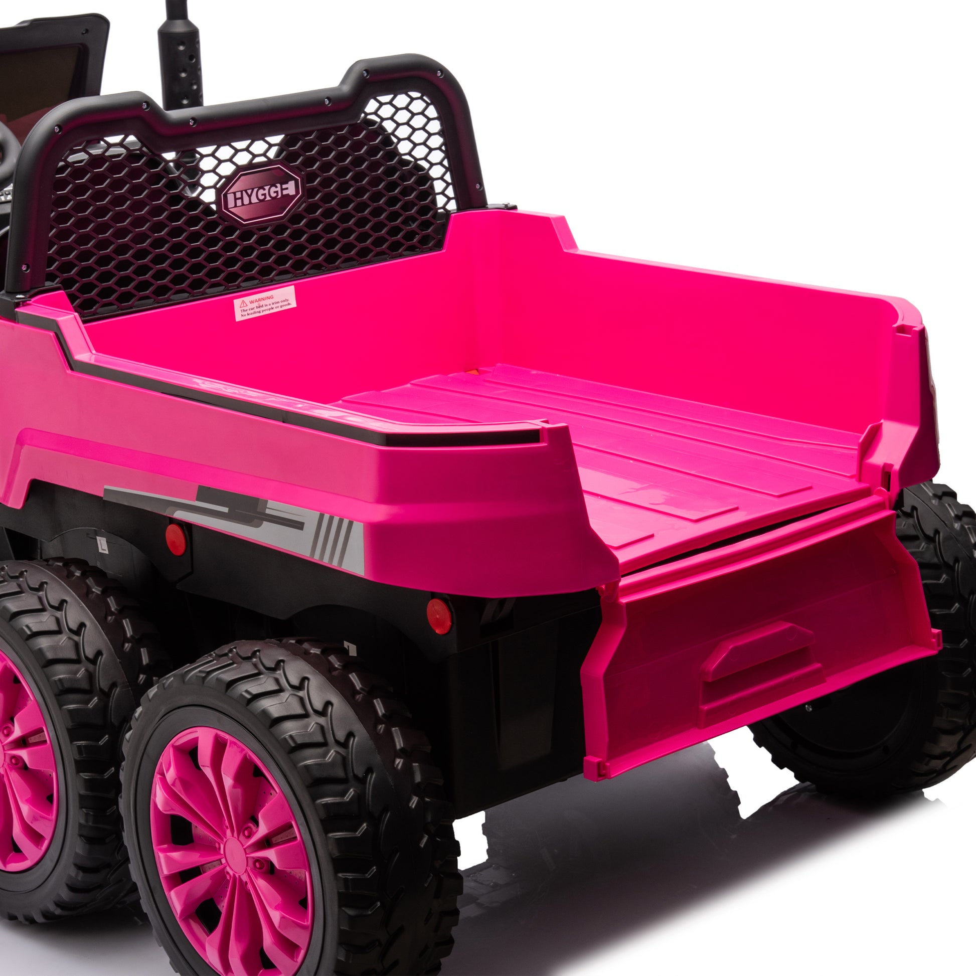 24V 2 Seater Utv Xxl Ride On Truck With Dump Bed For Kid,Ride On 4Wd Utv With 6 Wheels,Foam Tires, Suitable For Off Roading,Remote Control,Three Point Safety Harness Rose Red Polypropylene