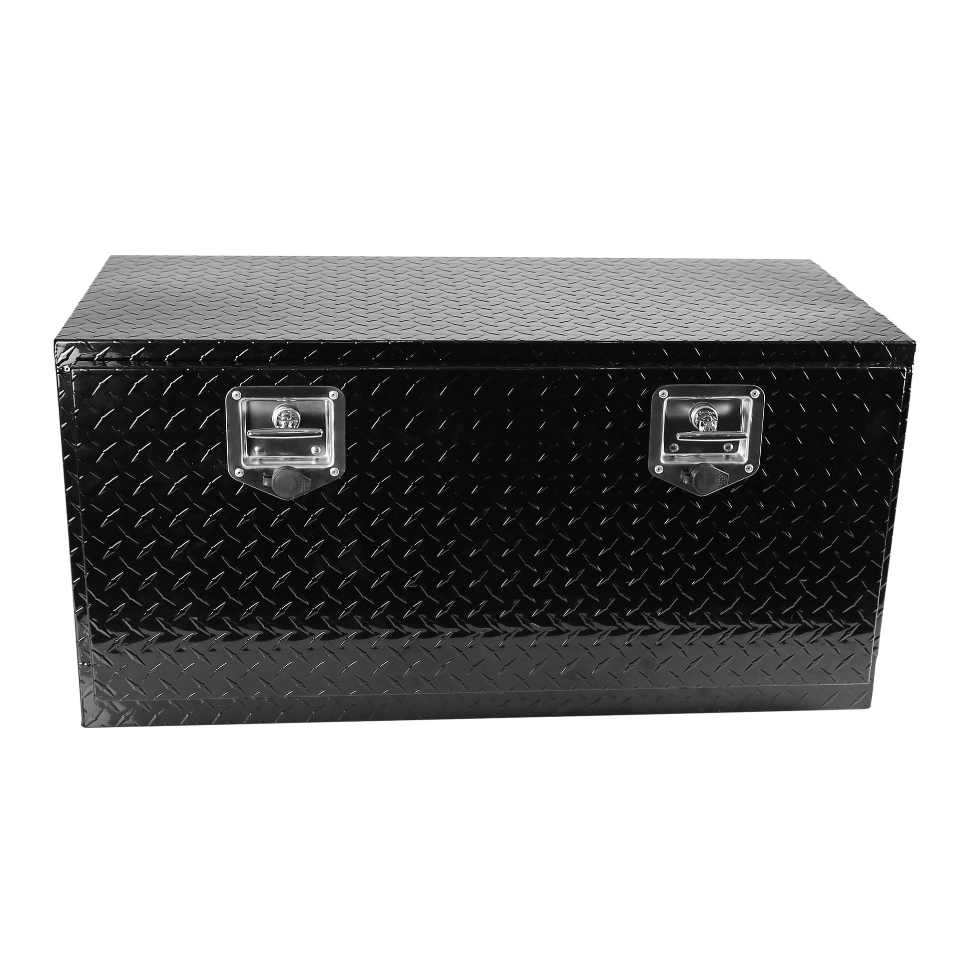 36 Inch Heavy Duty Black Aluminum Tread Tool Box Truck Trailer Underbody Storage Locks With T Handle Latch Key 36" 36" 17.1" 17.9" Black Aluminum