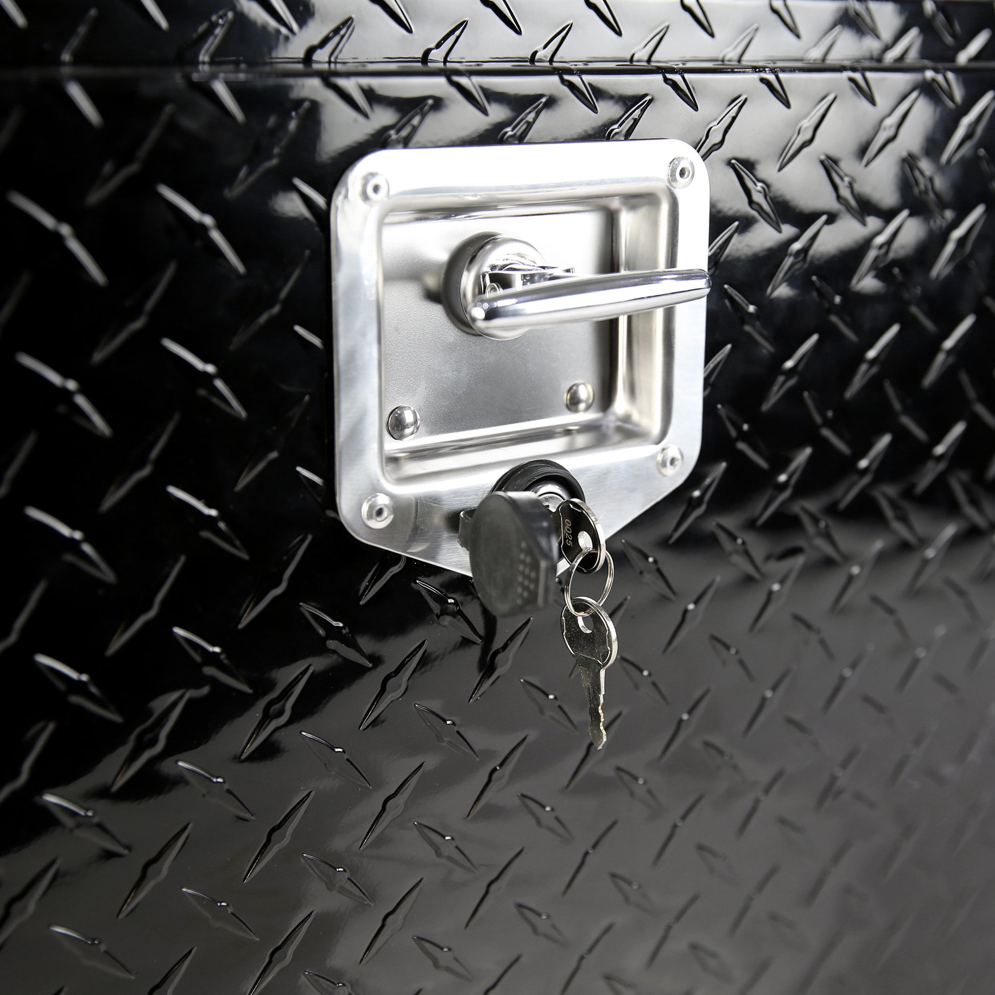 36 Inch Heavy Duty Black Aluminum Tread Tool Box Truck Trailer Underbody Storage Locks With T Handle Latch Key 36" 36" 17.1" 17.9" Black Aluminum