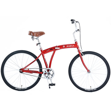 Single Speed Folding Bicycles, Multiple Colors 26"Inch Beach Cruiser Bike Cycling Red Garden & Outdoor Steel