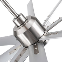 Smart 72" Integrated Led Ceiling Fan With Silver Blades In Brushed Nickel Finish Silver Abs