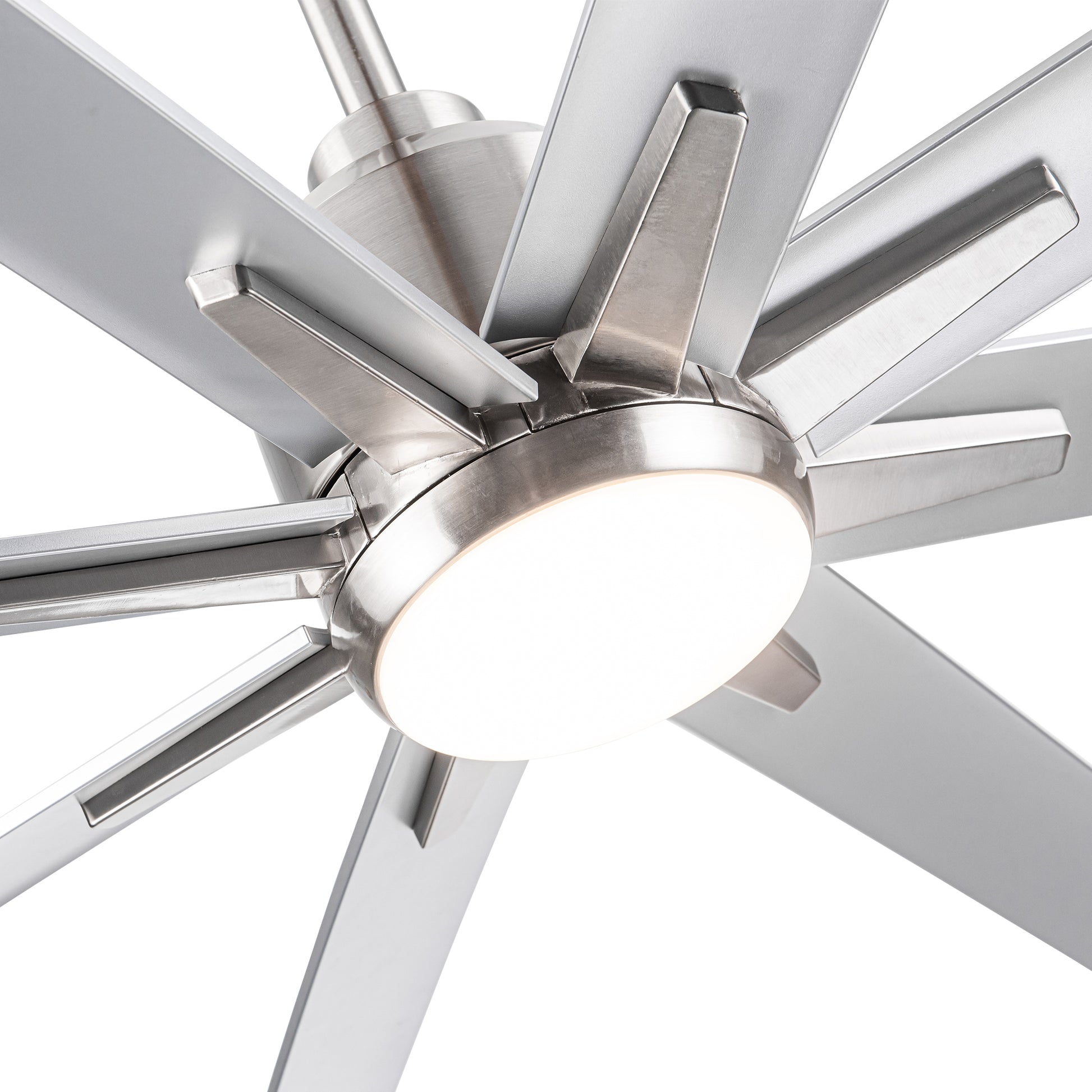 Smart 72" Integrated Led Ceiling Fan With Silver Blades In Brushed Nickel Finish Silver Abs