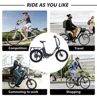 Electric Bike For Adults, 500W Motor 25Mph Max Speed, 48V 10Ah Removable Battery, 20" Fat Tire Foldable Electric Bike And 7 Speed Electric Bicycles Cycling Black Garden & Outdoor American Design Aluminium Alloy