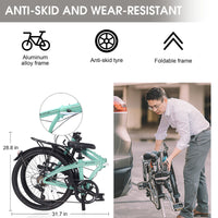 24" Folding City Bike Aluminum Frame 7 Speed Folding Bike Cycling Dark Grey Garden & Outdoor American Design Aluminium Alloy