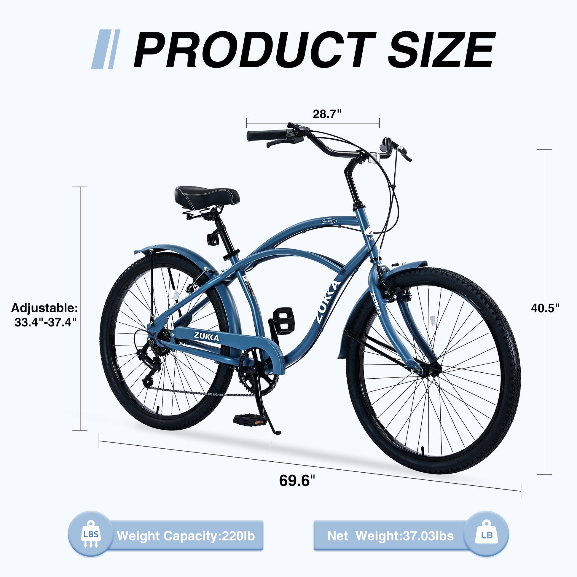 7 Speed Bicycles, Multiple Colors 26"Inch Beach Cruiser Bike Cycling Blue Garden & Outdoor Steel