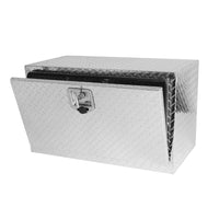 30 Inch Aluminum Stripes Plated Tool Box Pick Up Truck Bed Rv Trailer Toolbox Waterproof Square Storage Organizer With Lock And Ke 30" 30.1" 17.1" 17.9" Silver Aluminum