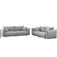 3 Seater 2 Seater Combination Sofa Modern Couch For Living Room Sofa,Solid Wood Frame And Stable Metal Legs, 4 Pillows, Sofa Furniture For Apartment Grey Polyester Wood Primary Living Space Pine Foam Fabric 5 Seat