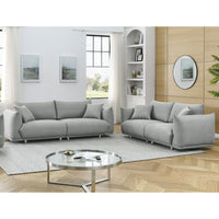 3 Seater 2 Seater Combination Sofa Modern Couch For Living Room Sofa,Solid Wood Frame And Stable Metal Legs, 4 Pillows, Sofa Furniture For Apartment Grey Polyester Wood Primary Living Space Pine Foam Fabric 5 Seat