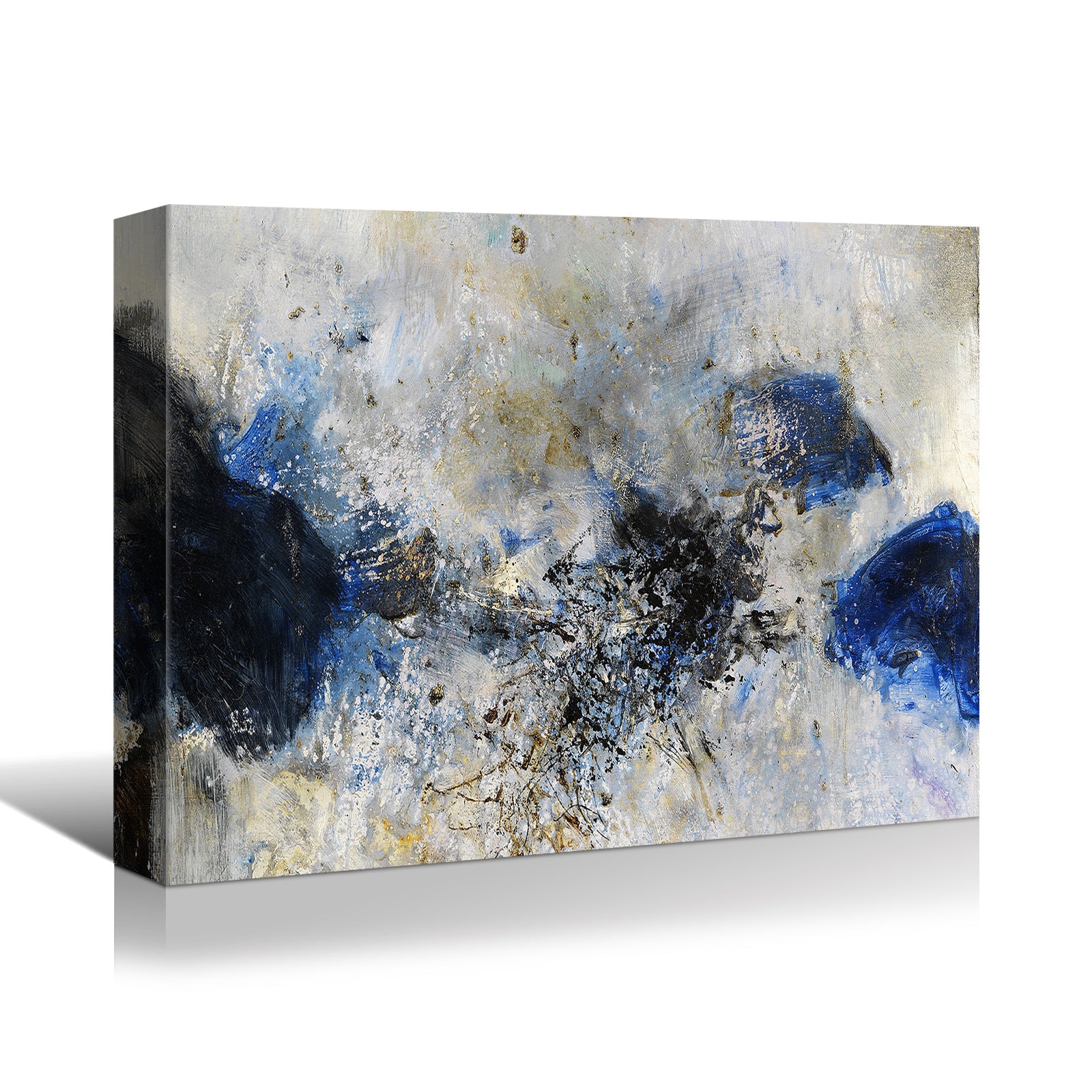 Framed Canvas Wall Art Decor Abstract Style Painting,Blue And White Color Painting Decoration For Office Living Room, Bedroom Decor Ready To Hang Rectangle Framed Multicolor Oversized 41In Canvas Plants&Flowers