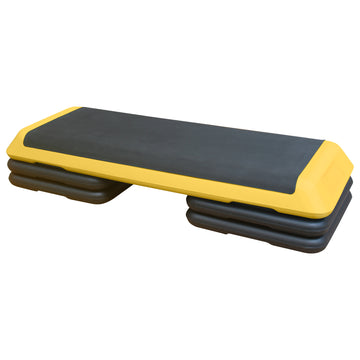 Adjustable Aerobic Stepper Workout Step With 4 Risers Fitness & Exercise Platform Trainer Yellow Plastic