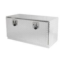 36 Inch Heavy Duty Black Aluminum Tread Tool Box Truck Trailer Underbody Storage Locks With T Handle Latch Key 36" 36" 17.1" 17.9" Silver Aluminum