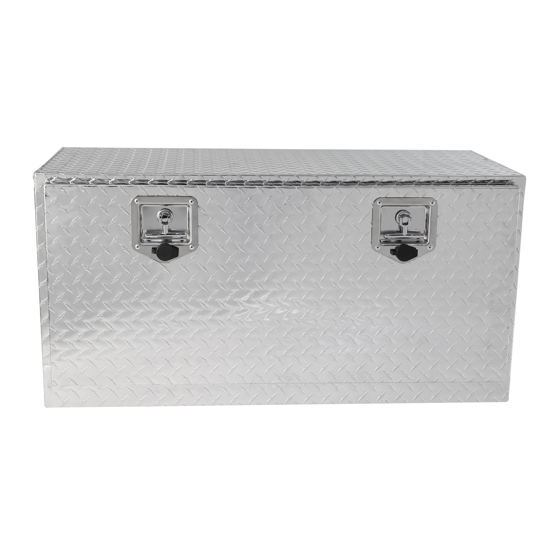 36 Inch Heavy Duty Black Aluminum Tread Tool Box Truck Trailer Underbody Storage Locks With T Handle Latch Key 36" 36" 17.1" 17.9" Silver Aluminum