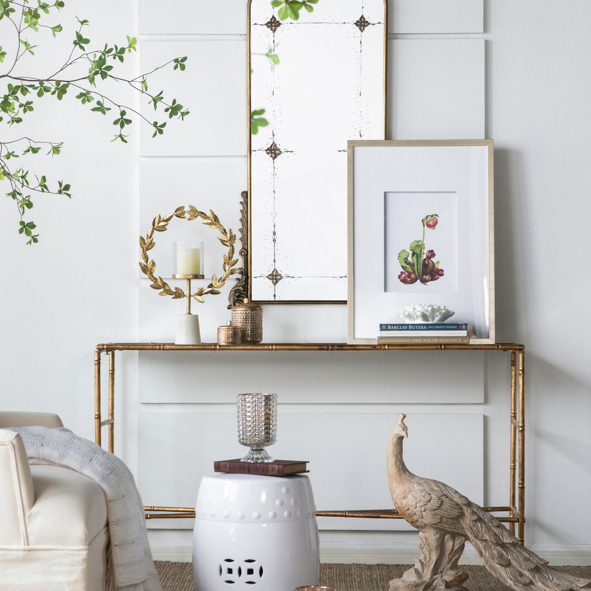 24" X 48.5" Antique Gold Arched Mirror With Metal Frame, Full Length Mirror For Living Room Bathroom Entryway Gold Iron