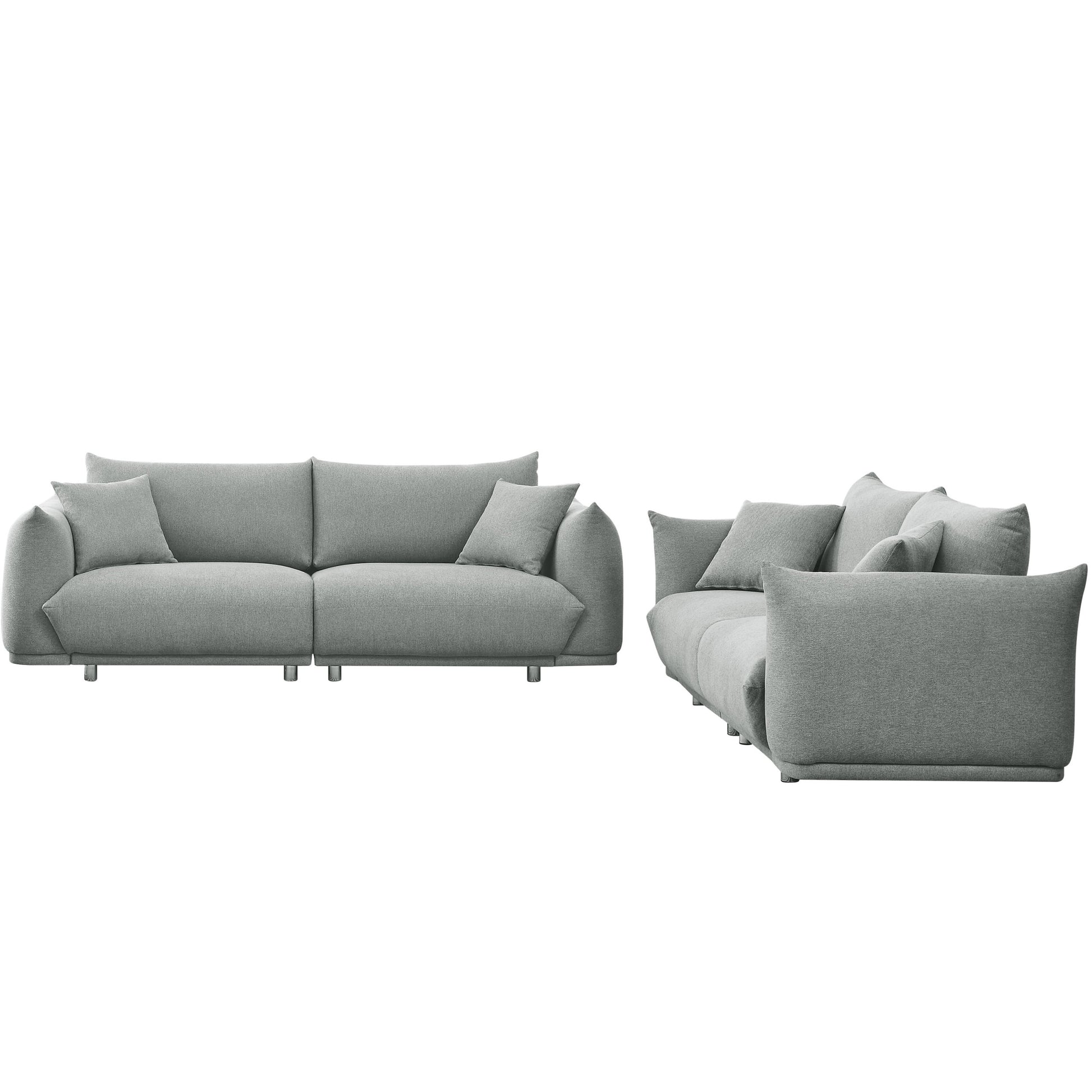 3 Seater 2 Seater Combination Sofa Modern Couch For Living Room Sofa,Solid Wood Frame And Stable Metal Legs, 4 Pillows, Sofa Furniture For Apartment Grey Polyester Wood Primary Living Space Pine Foam Fabric 5 Seat