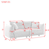 3 Seater 2 Seater Combination Sofa Modern Couch For Living Room Sofa,Solid Wood Frame And Stable Metal Legs, 4 Pillows, Sofa Furniture For Apartment Grey Polyester Wood Primary Living Space Pine Foam Fabric 5 Seat