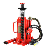 Air Hydraulic Bottle Jack, 12 Ton All Welded Bottle Jack, 10.2 20.1 Inch Lifting Range, With 2 Section Long Handle, For Car, Pickup Truck, Truck, Rv, Auto Repair, Industrial Engineering Red Steel