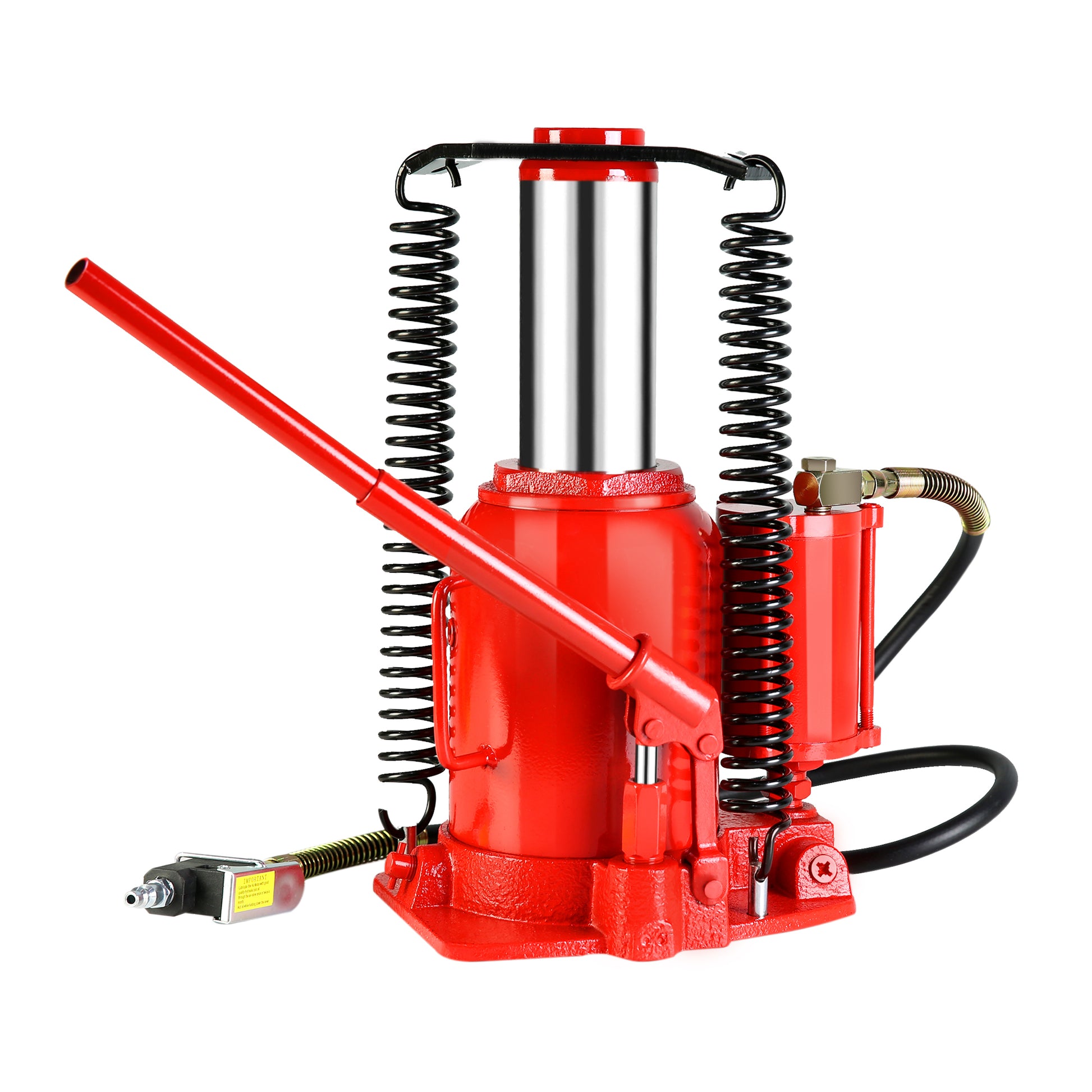 32 Ton Hydraulic Bottle Jack Air Operated Bottle Jack Lift Portable Low Profile Manual Jack Air Jack With Handle Red Steel